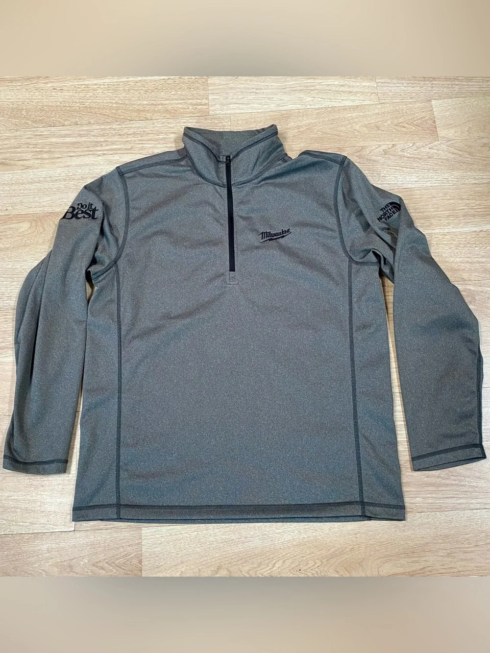 Milwaukee Tools x Do It Best x TNF Pullover Mens Large Grey 1/4 Zip Shirt Jacket